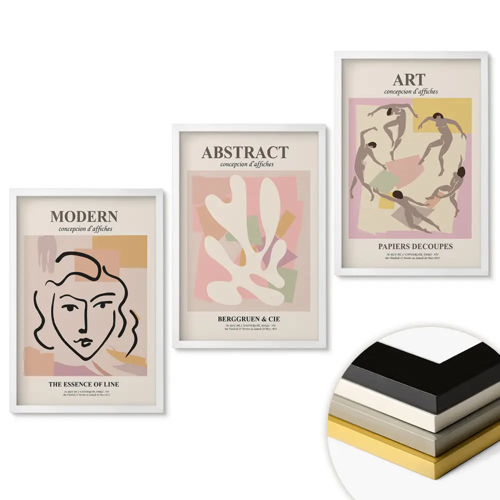 Triptych v ráme Štýlová grafika pre moderné interiéry