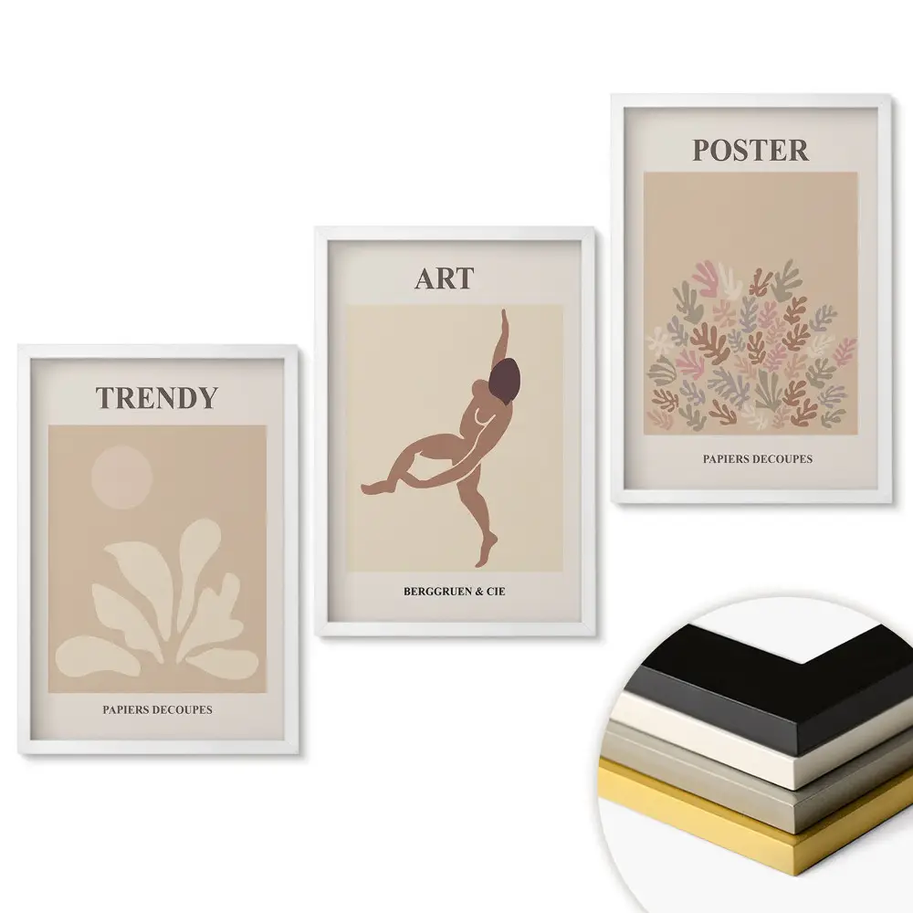 Moderný triptych v ráme pre štýlové interiéry