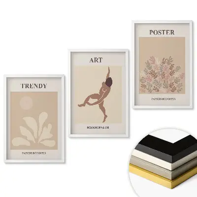 Triptych v ráme Štýlová grafika pre moderné interiéry