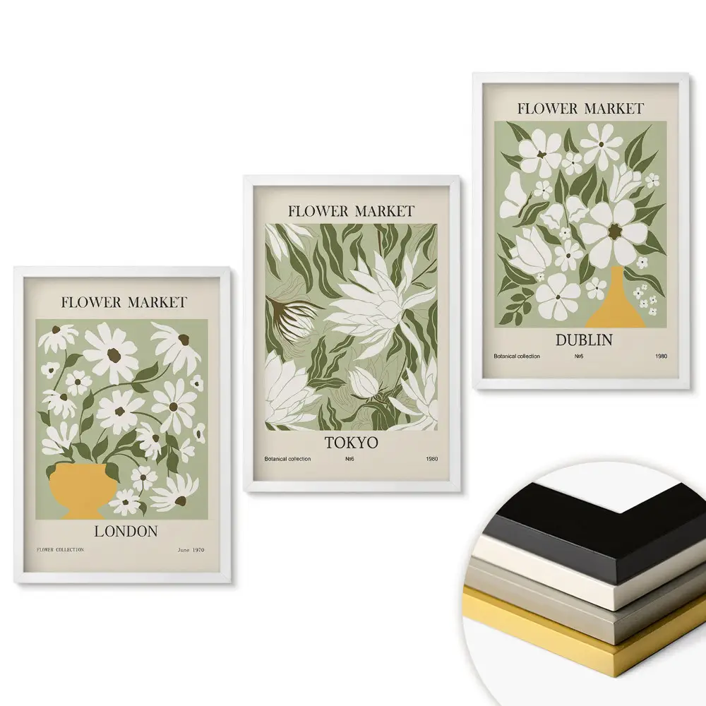 Triptych v ráme Kvetinové trhy v mestách po celom svete