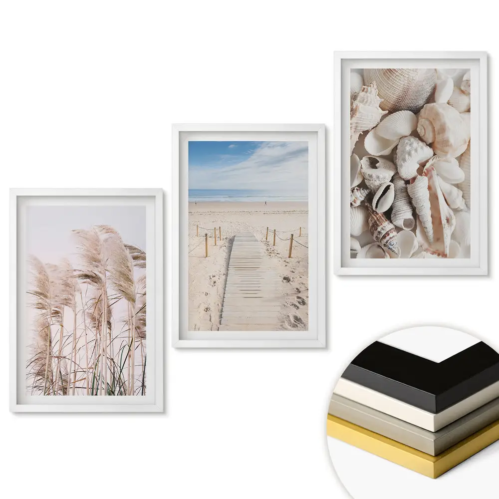 Triptych v ráme Letné spomienky pri mori