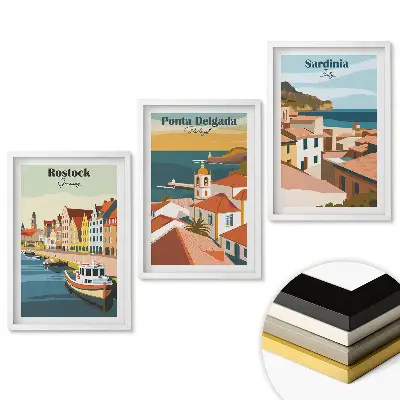 Triptych v ráme Cestovanie malebnými európskymi mestami