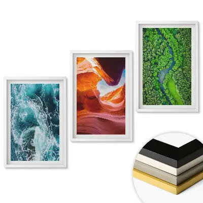 Triptych Príroda v troch odtieňoch krásy v ráme