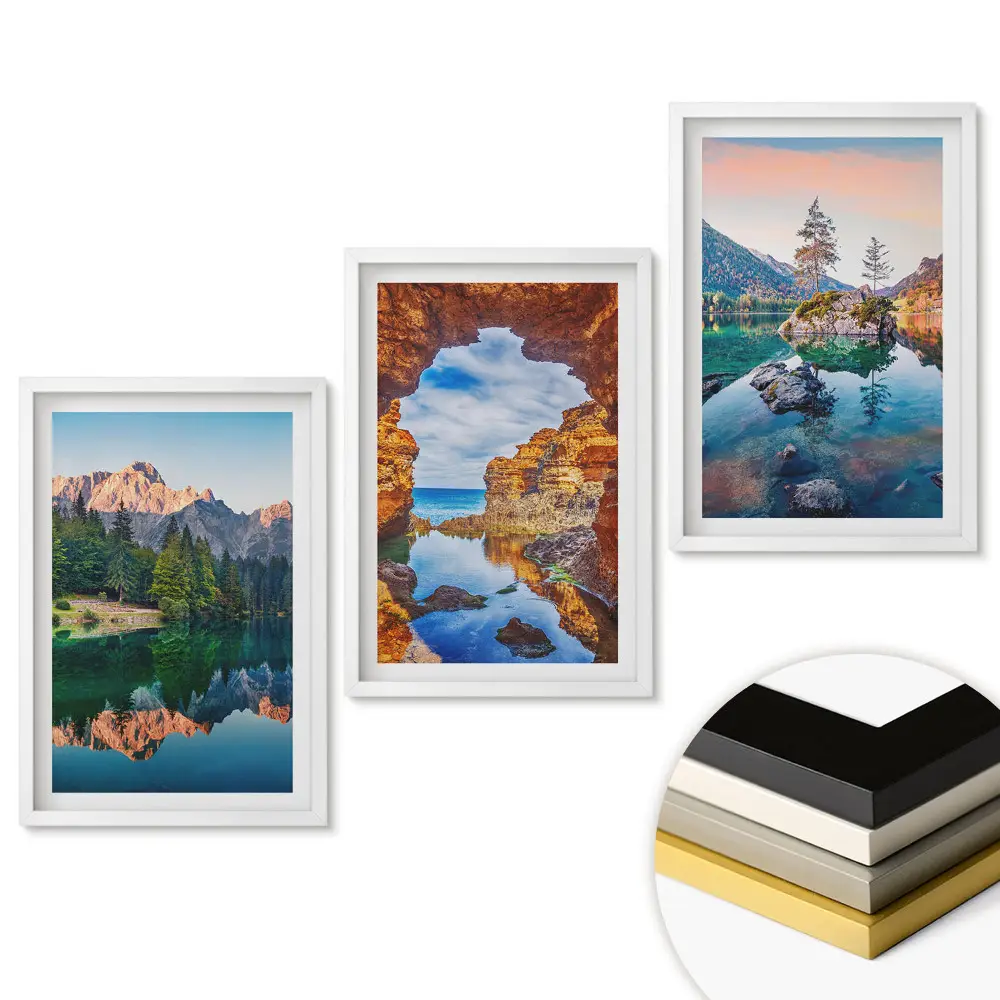 Triptych v ráme Malebné prírodné krajiny