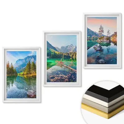 Triptych v ráme Malebné horské a vodné krajiny