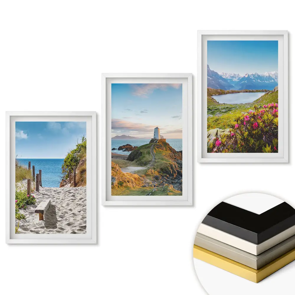 Triptych v ráme Malebné prírodné scenérie v troch záberoch