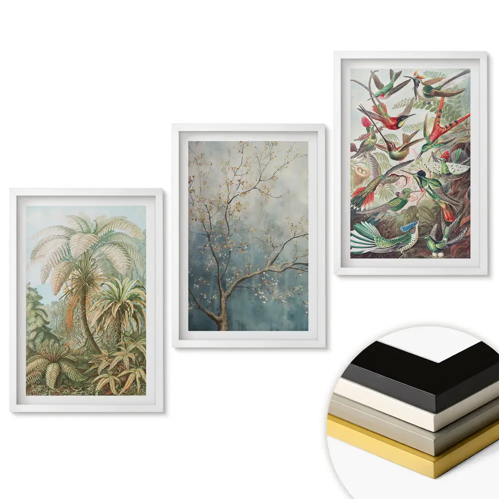 Triptych v ráme Exotické krajiny v umeleckom štýle