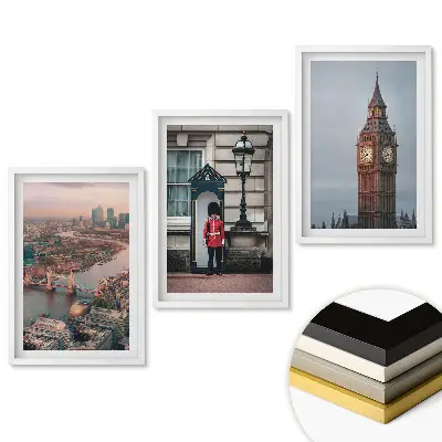 Triptych v ráme Pohľady na Londýn v troch obrázkoch