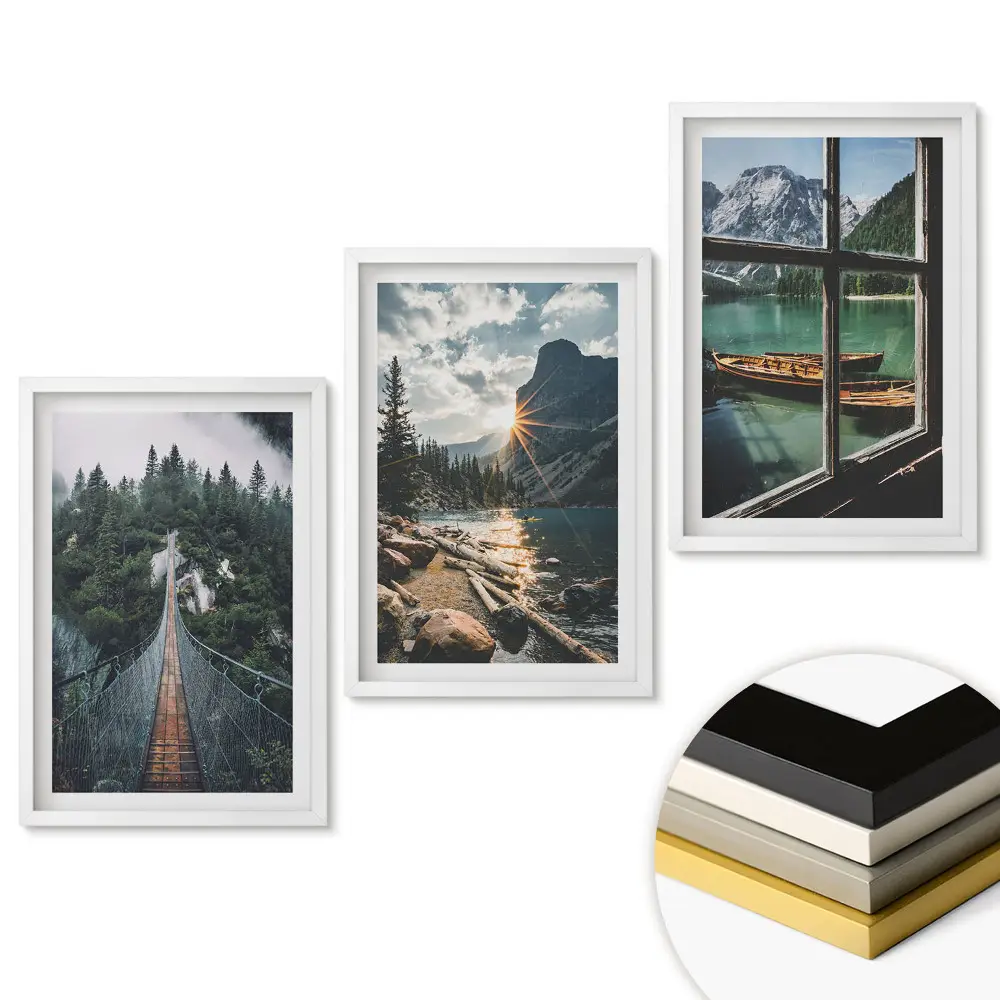 Triptych Príroda v troch verziách v ráme