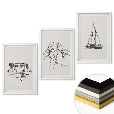 Triptych v ráme Idylka pri vode a radosť zo života