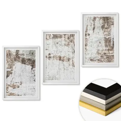 Triptych v ráme Abstraktné kompozície v neutrálnych farbách