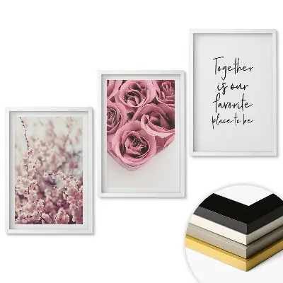 Triptych v ráme Kvety a láska v harmonickej kombinácii