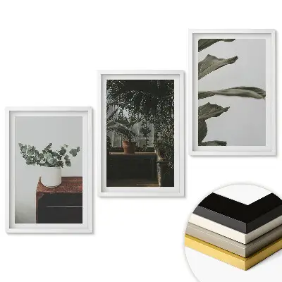 Triptych v ráme Rastliny v modernom interiéri