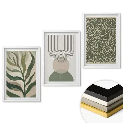 Triptych v ráme Inšpirácie rastlinami v minimalistickom štýle