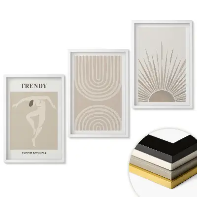 Triptych v ráme Moderné dizajny v minimalistickom štýle