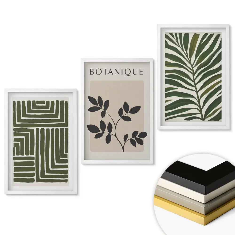 Triptych v ráme Inšpirácie rastlinami v modernom štýle