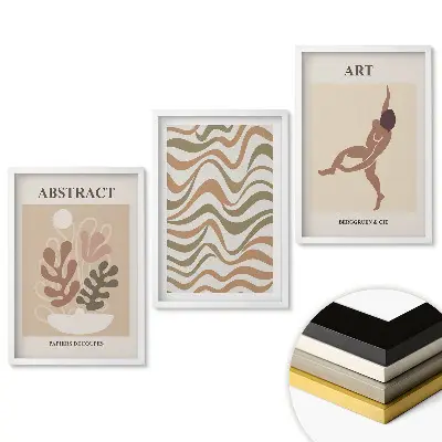Triptych v ráme Moderné umenie v tlmených farbách