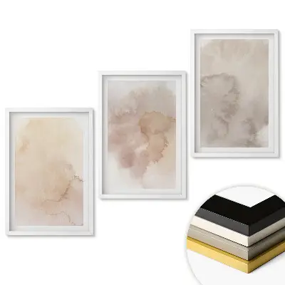 Triptych v ráme Abstraktné odtiene v jemných tónoch