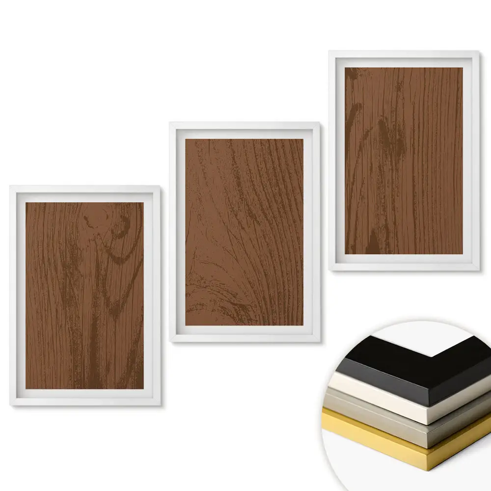 Set obrazov na stenu Minimalistické pozadie v odtieňoch hnedej