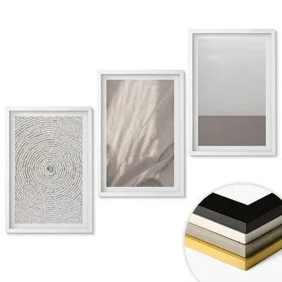 Triptych v ráme Minimalistické kompozície v neutrálnych tónoch