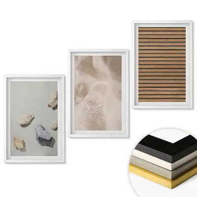 Triptych Prírodné textúry a materiály v umení v ráme