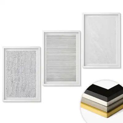 Sada obrazov na stenu Minimalistické monochromatické vzory v troch verziách