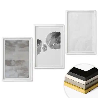 Sada obrazov na stenu Minimalistická grafika v odtieňoch sivej
