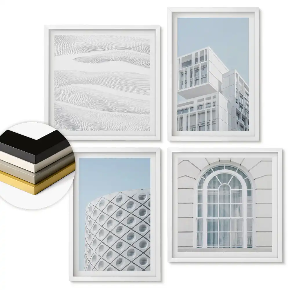Sada obrazov v ráme Moderné formy architektúry v harmónii