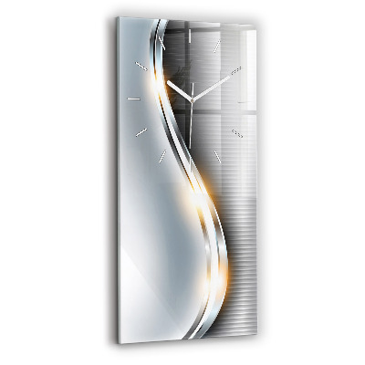 Vertikálne sklenené hodiny Kovová abstrakcia