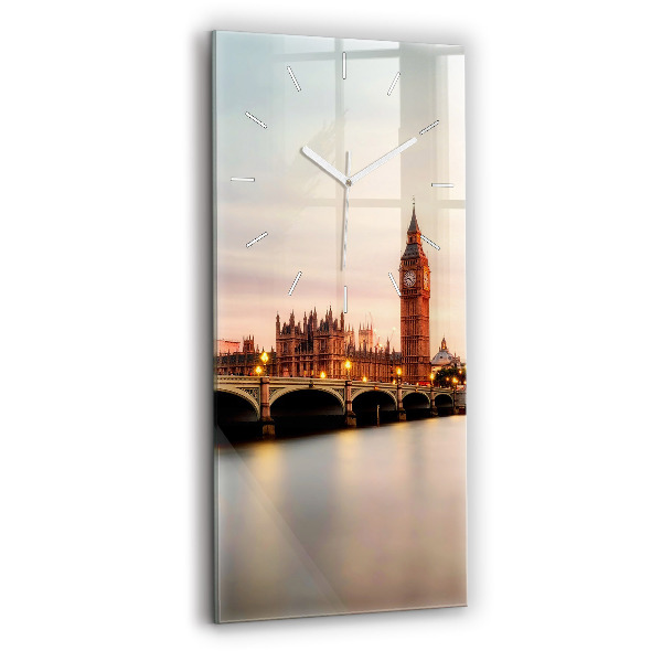 Vertikálne sklenené hodiny Big Ben Londýn