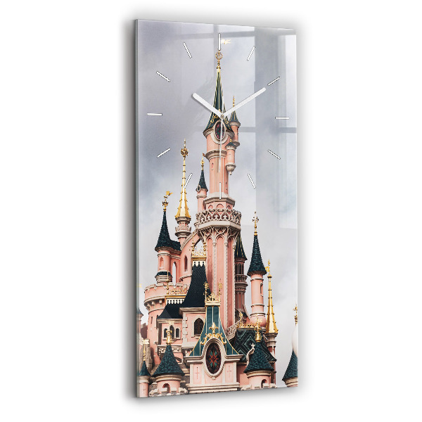 Vertikálne sklenené hodiny Zámok Disneyland v Paríži
