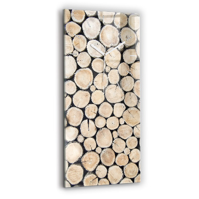 Vertikálne sklenené hodiny Rezané kmene stromov