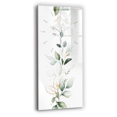 Vertikálne sklenené hodiny Abstraktné listy