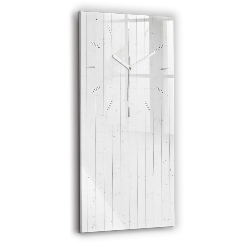 Vertikálne sklenené hodiny Vzor drevených panelov