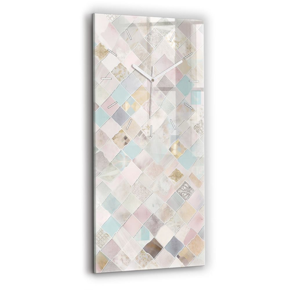 Vertikálne sklenené hodiny Farebné dlaždice