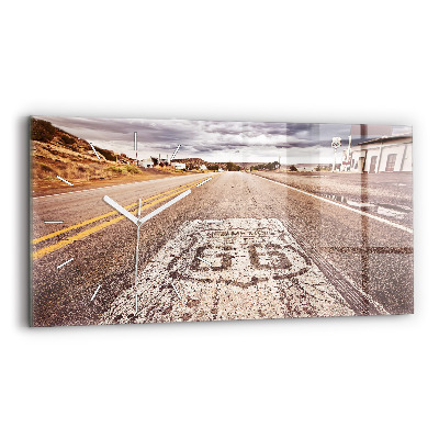 Horizontálne hodiny Cesta Route 66 USA