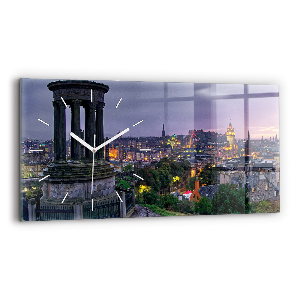 Horizontálne sklenené hodiny Edinburgh z Calton Hill