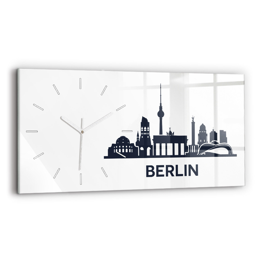 Horizontálne sklenené hodiny Ilustrácia mesta Berlín