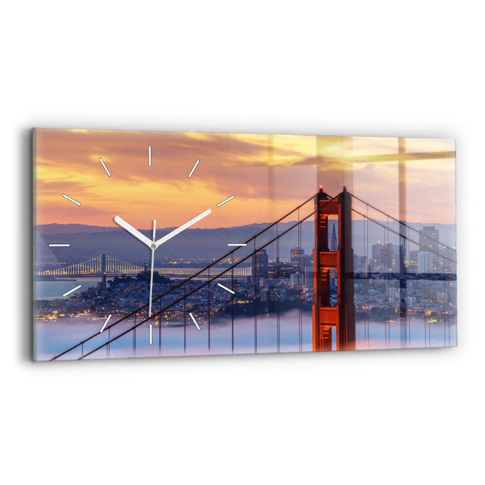 Horizontálne sklenené hodiny Most v San Franciscu