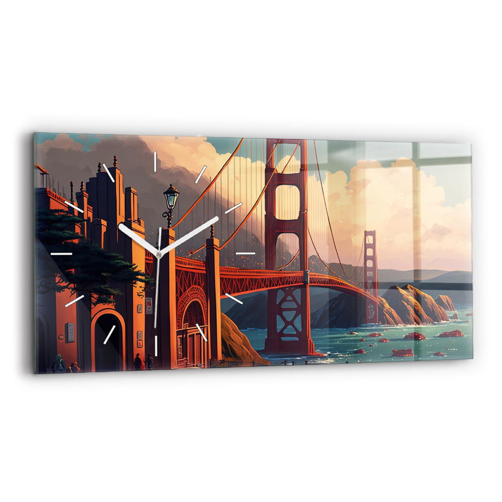 Horizontálne sklenené hodiny Most v San Franciscu