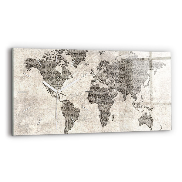 Horizontálne hodiny Noviny s mapou sveta