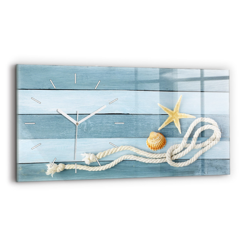 Horizontálne hodiny Pruhy z dosiek a mušle