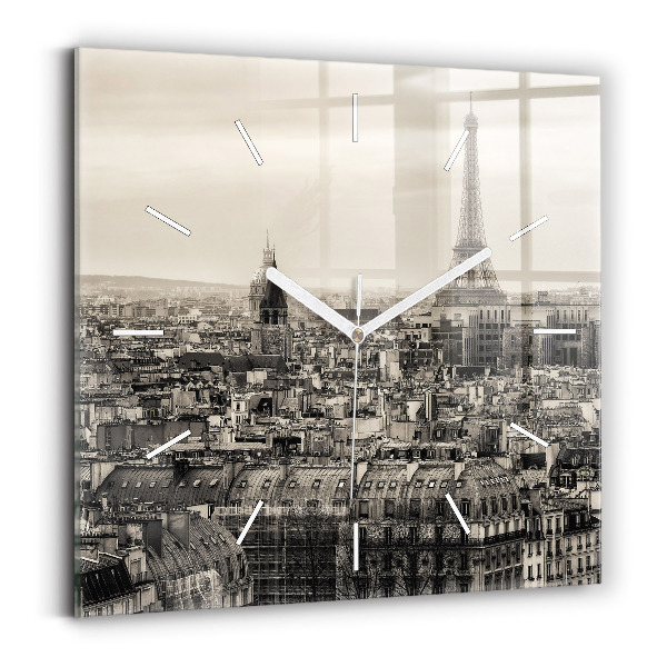 Štvorcové hodiny Panoráma krajiny Paríža