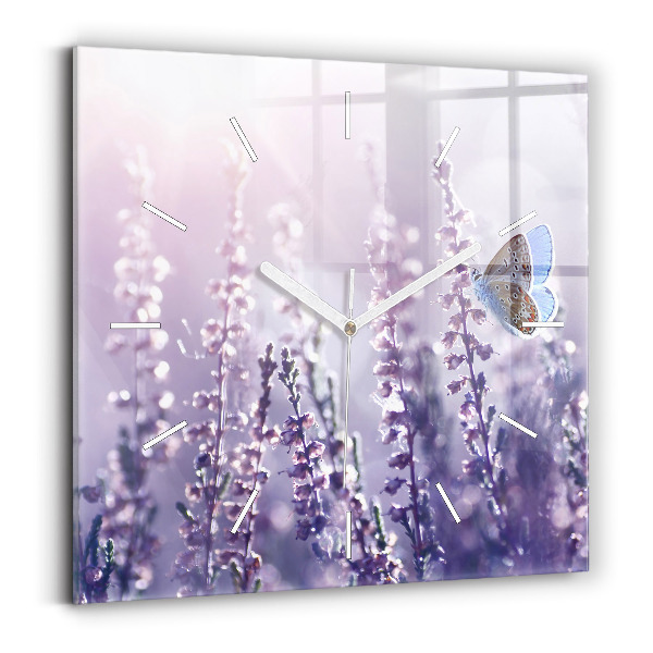 Štvorcové sklenené hodiny Abstrakcia