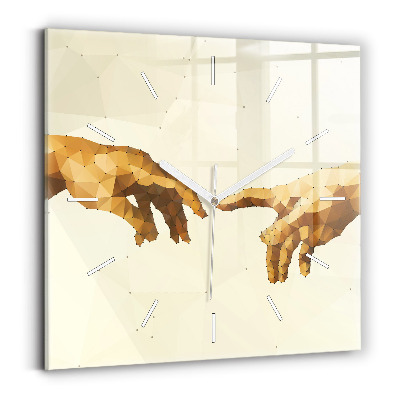 Štvorcové nástenné hodiny Stvorenie Adama