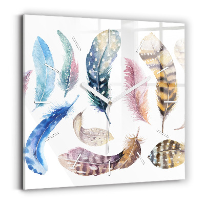 Štvorcové sklenené hodiny Retro umelecká ilustrácia