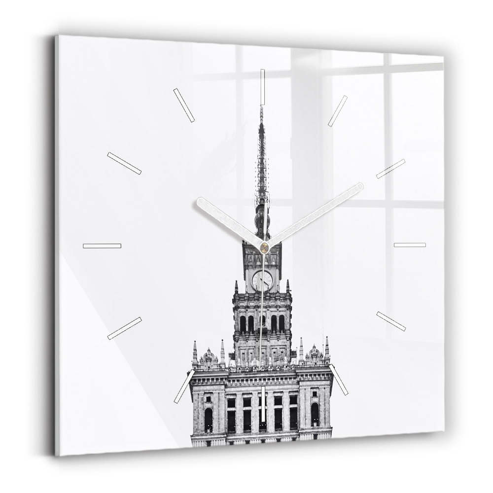 Štvorcové nástenné hodiny Palác kultúry a vedy