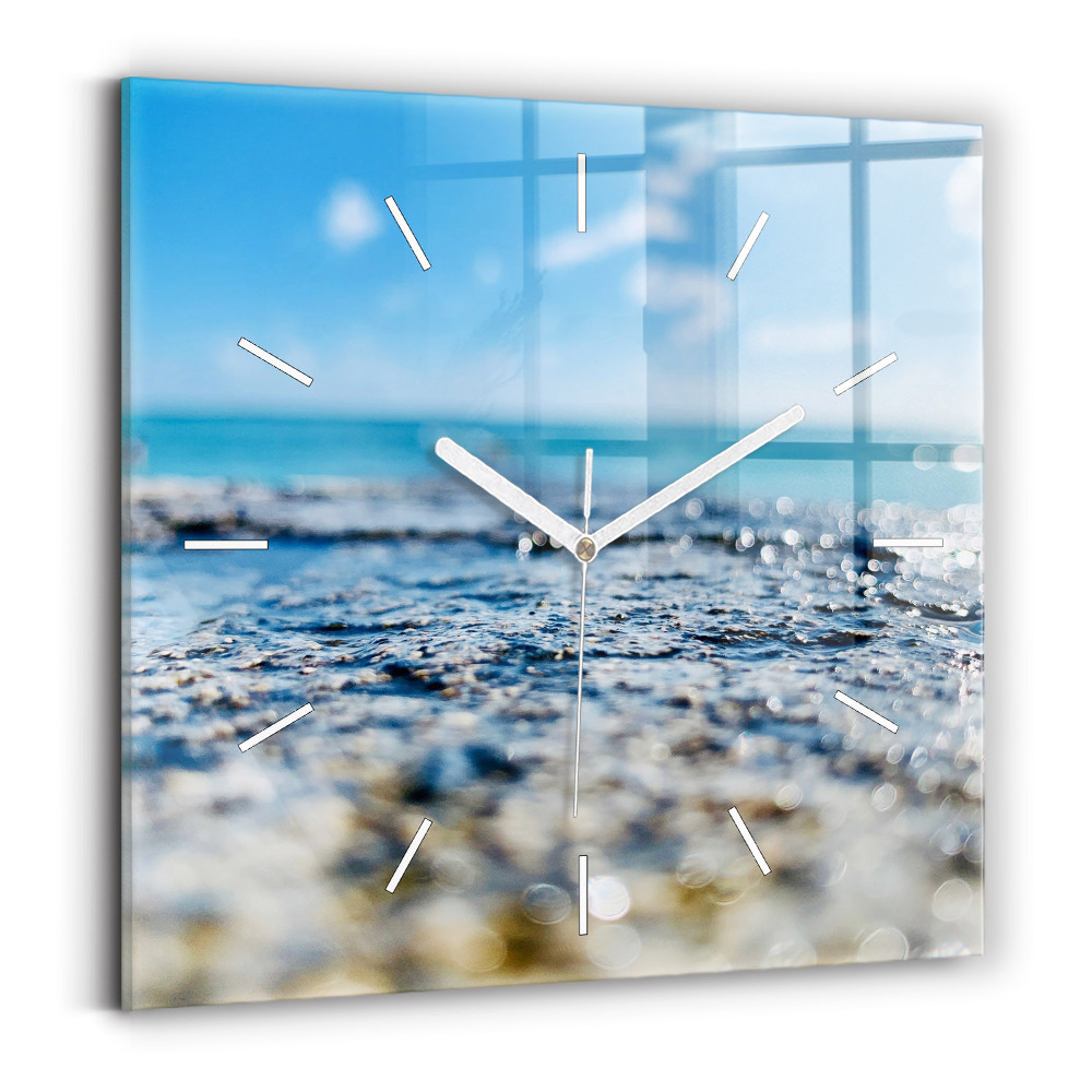 Štvorcové sklenené hodiny Fotografovanie vody