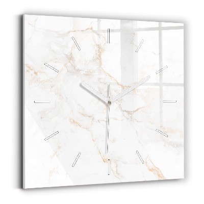 Štvorcové sklenené hodiny Elegantný mramor