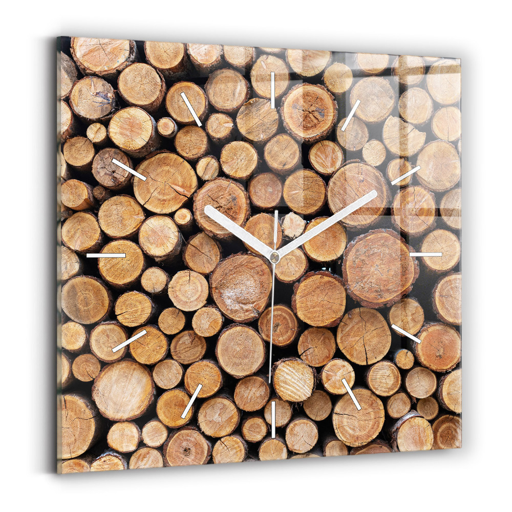 Štvorcové sklenené hodiny Kruhy stromov